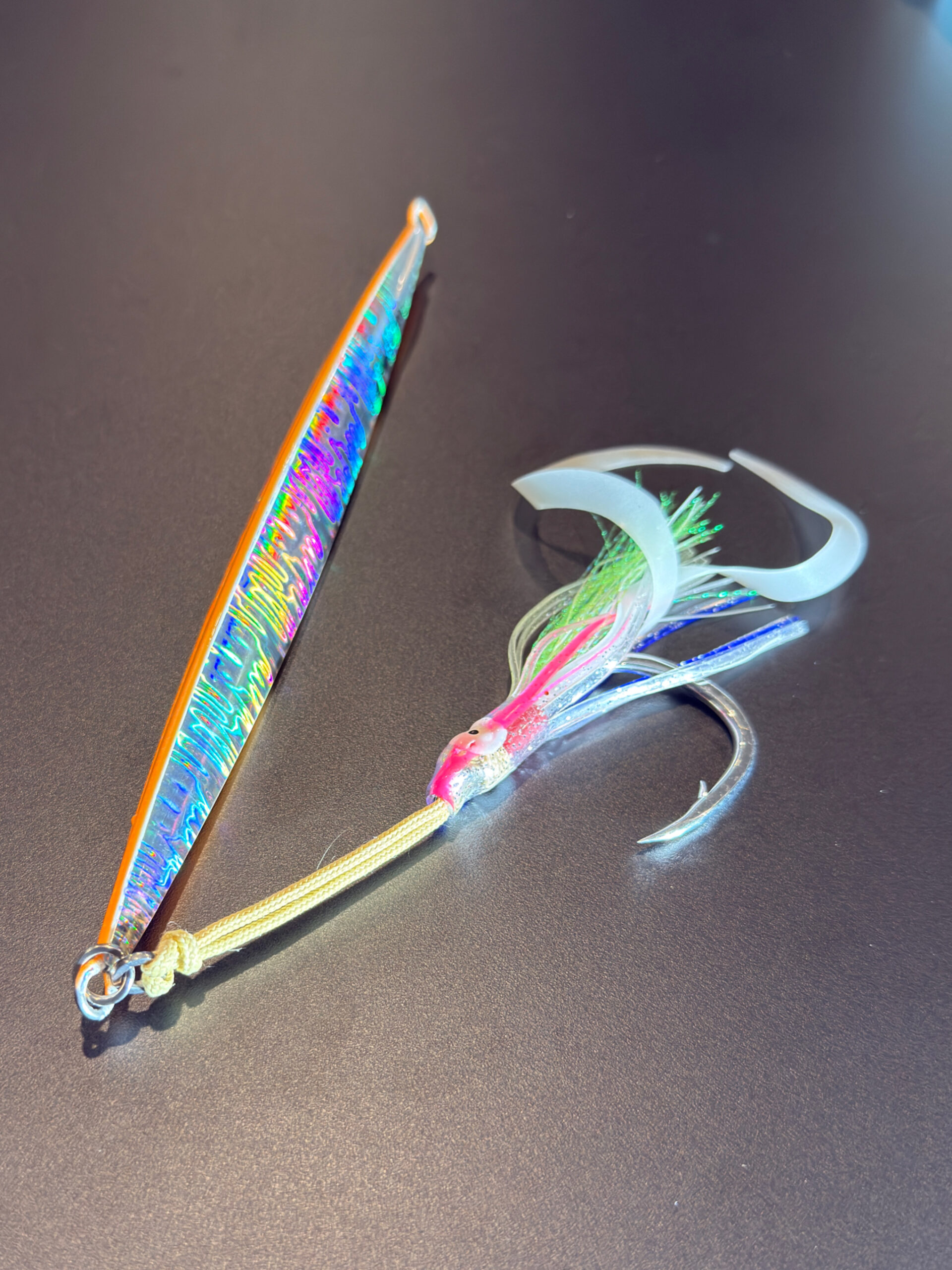 JCJIGS<br> Electric Koheru Rattle Jig<br><h4> Cracked Orange Silver <br>Kingfish - Hapuka - Tuna</h4> - Image 7